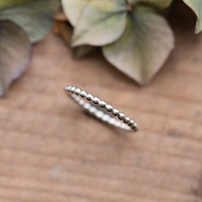 Perldrahtring in Silber