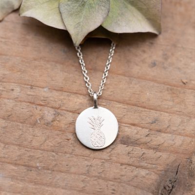 Silberkette "gravierte Ananas"