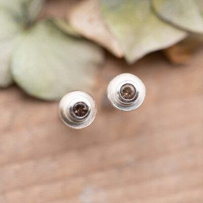 Silberohrstecker mit Rauchquarz